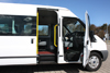 14-Seater Ford Transit side view with opened doors