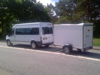 14-seater Ford Transit with trailer